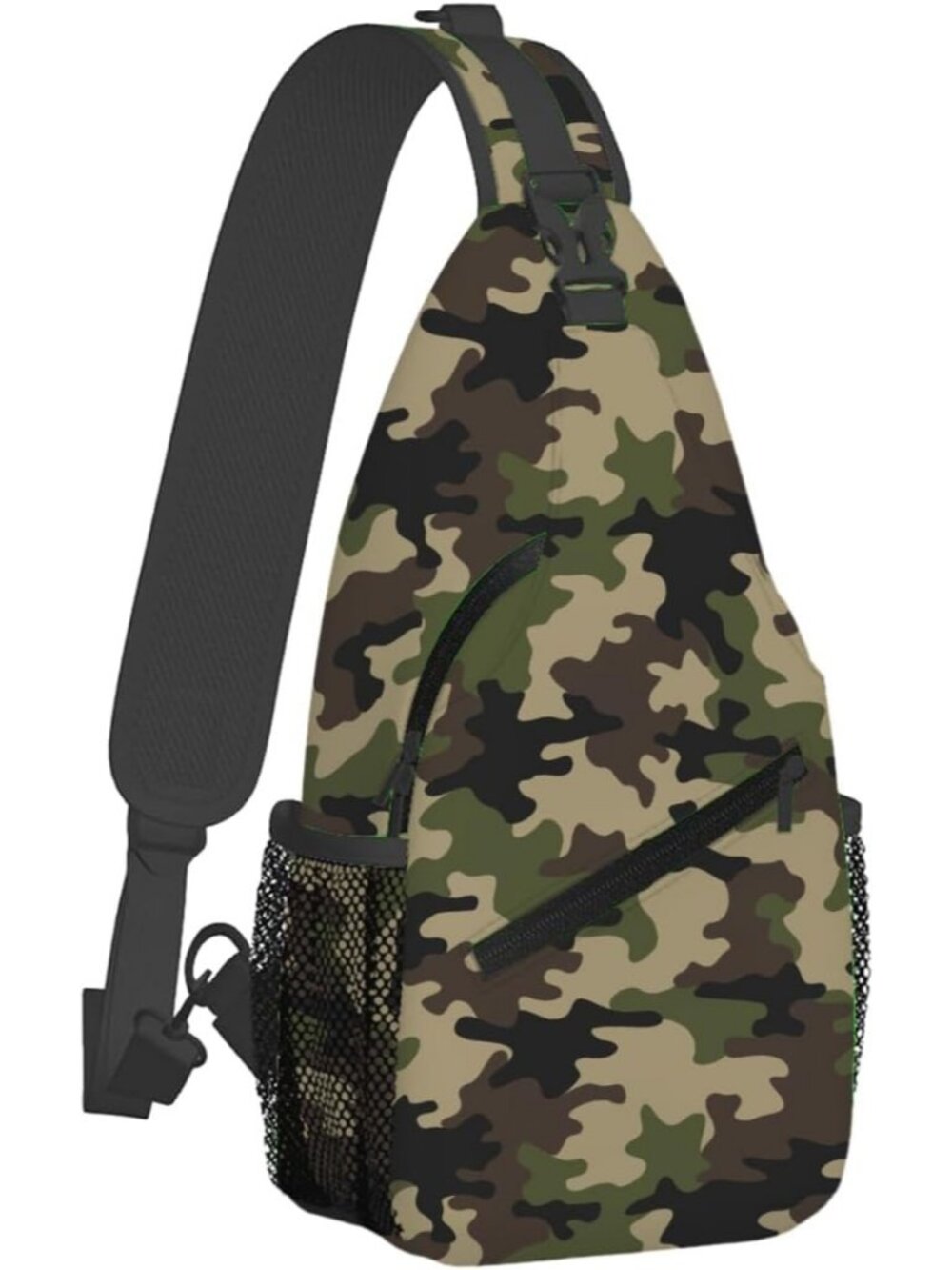 Unisex Brown Black Halloween Bat Sling Backpack Travel Hiking Crossbody Bag